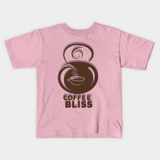 Coffee Lover's Bliss Kids T-Shirt by BukovskyART